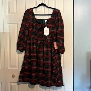Ivy City Co Christmas Plaid Dress Medium